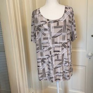 Geometric design, JM Collection, dressy blouse XL